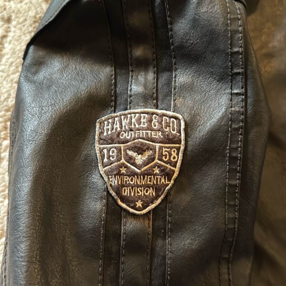 Boys Faux Leather Jacket with Sherpa Lining - Picture 6 of 8